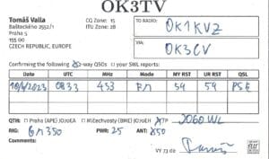 QSL lístek č. 2 ze sbírky stanice OK1KVZ