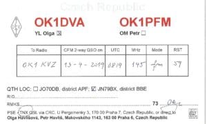 QSL lístek č. 18 ze sbírky stanice OK1KVZ