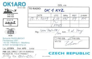 QSL lístek č. 21 ze sbírky stanice OK1KVZ