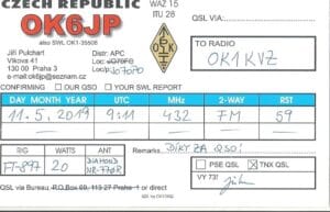 QSL lístek č. 22 ze sbírky stanice OK1KVZ