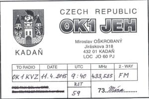 QSL lístek č. 31 ze sbírky stanice OK1KVZ